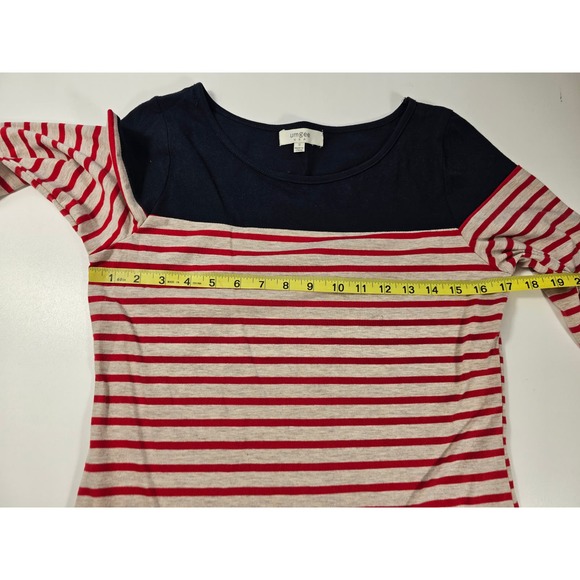 NWOT Umgee size small patriotic red white blue tunic top 3/4 sleeve ^ - Picture 7 of 8
